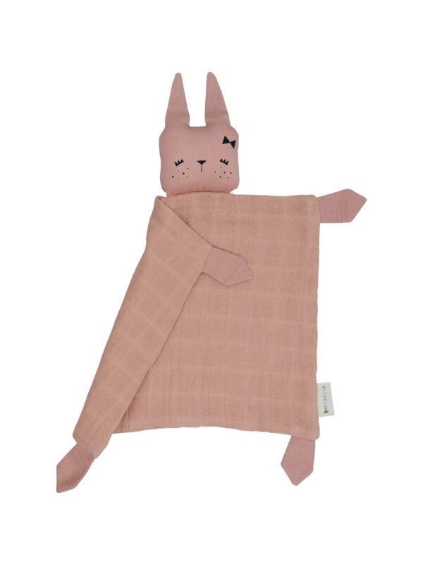 Doudou plat Lapin - Rose