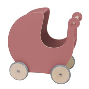 Landau en bois pour poupée - Rose