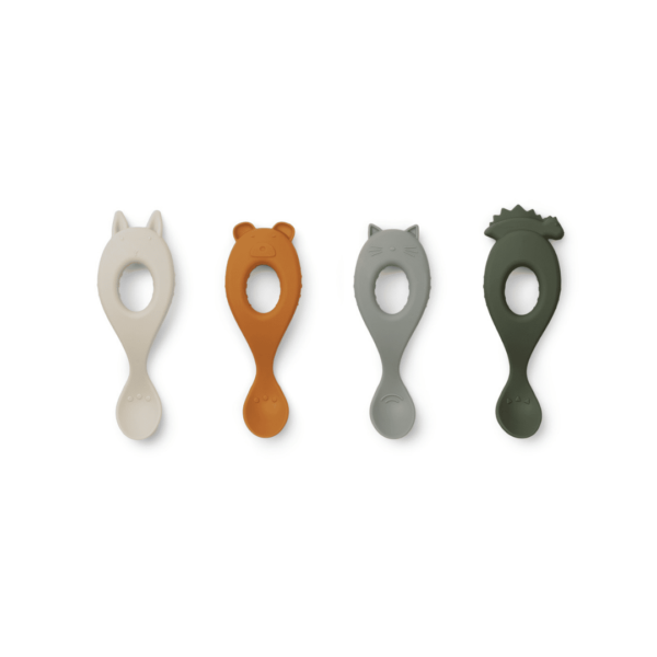 set-de-cuillères-en-silicone-liewood-vert-mix
