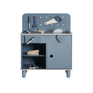 Etabli en bois vintage - Bleu foncé