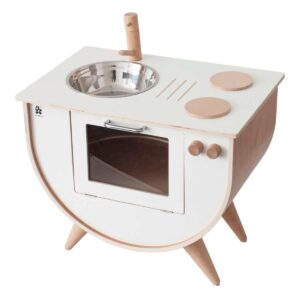 Cuisine en bois pour enfant - Design vintage - Blanc