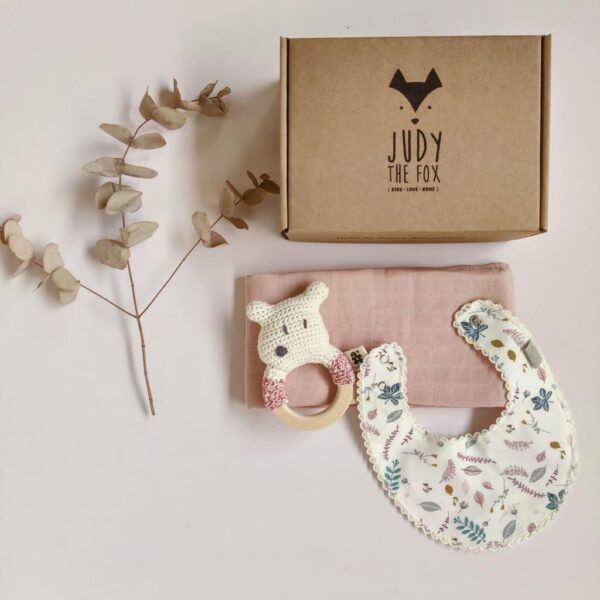 coffret naissance bebe rose judy the fox