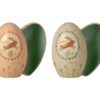oeuf de paques en metal rose et vert maileg