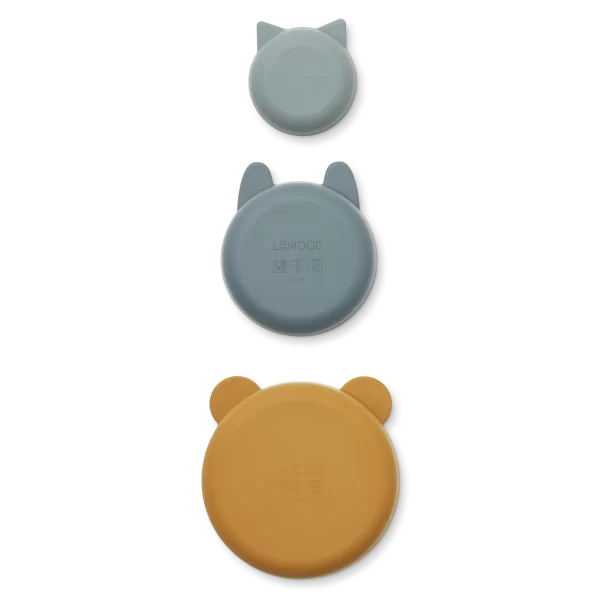 3 bols en silicone Eddie - Golden caramel