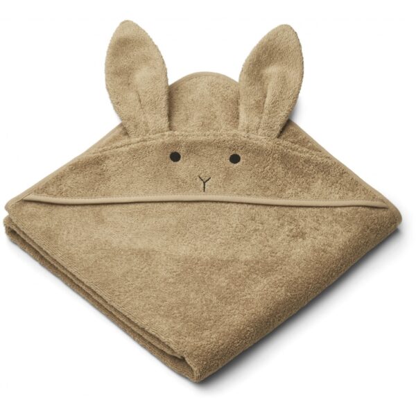 grande cape de bain avec tête de lapin en coton bio pour enfant