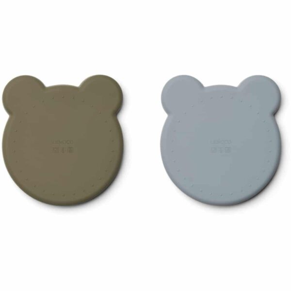 lot de 2 assiettes en silicone en forme d'ours pour enfants