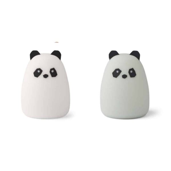 Lot de 2 veilleuses Callie | Panda crème & dove blue