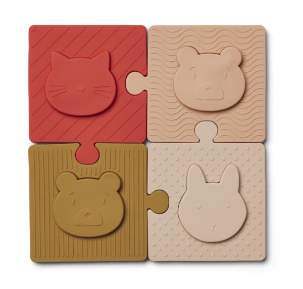 Mini puzzle en silicone Bodil - Rose mix