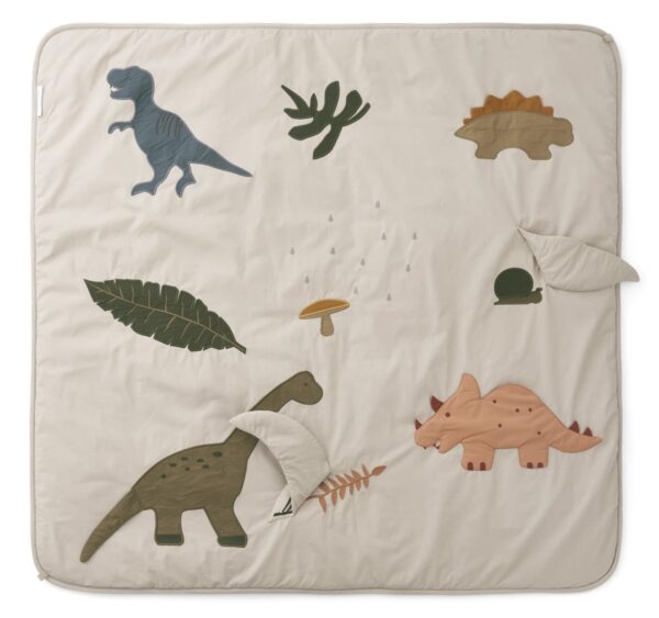 Tapis d'activité en coton bio avec motifs dinosaures