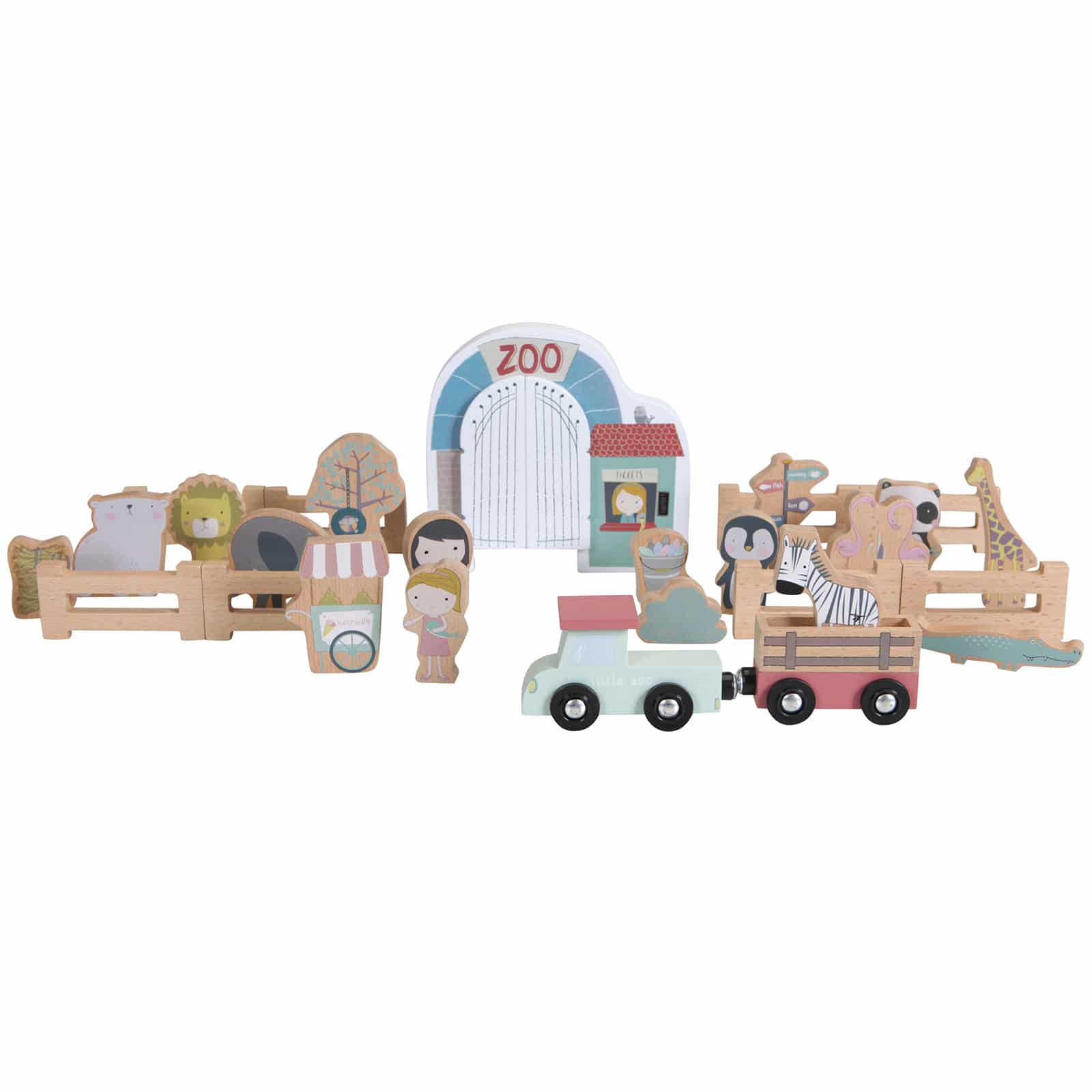 Circuit train en bois 80 accessoires