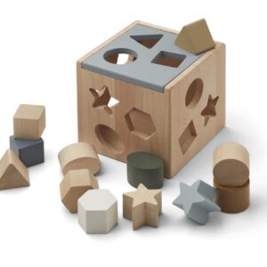 Cube à formes en bois Mark | Géométrie - Bleu multi mix