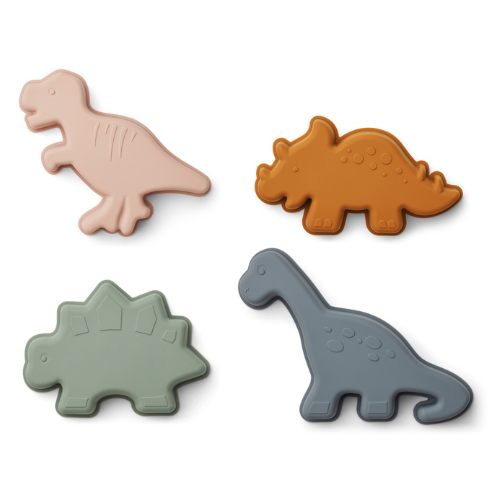Lot de 4 moules à sable en silicone Gill - Dino Sandy