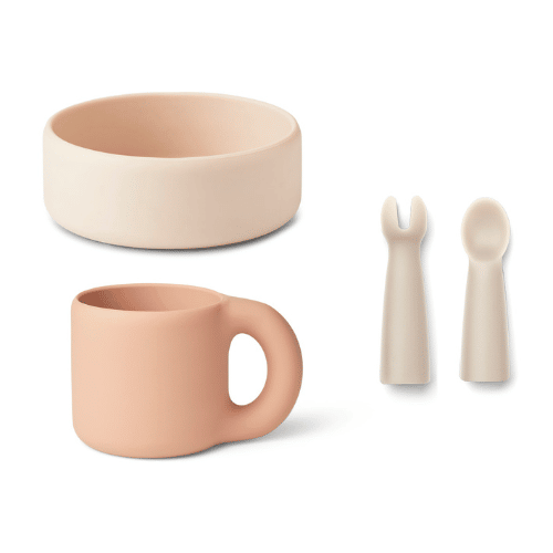 Coffret vaisselle bébé en silicone Ryle - Dog / Sandy