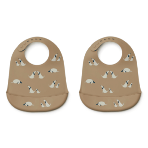 Lot de 2 bavoirs en silicone Tilda - Dog Oat mix