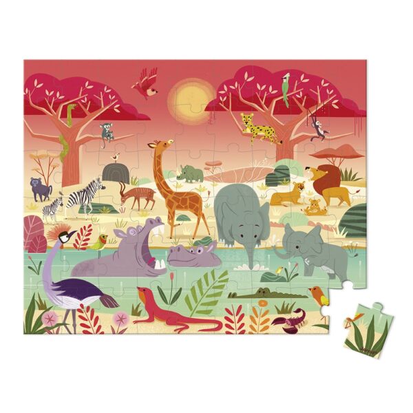 Puzzle la réserve animalière - 54 pièces