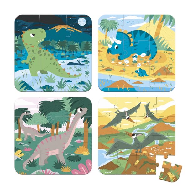 4 Puzzles évolutifs - Dinosaures