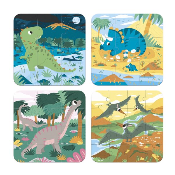 4 Puzzles évolutifs - Dinosaures