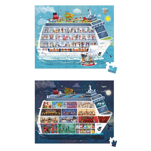 2 puzzles bateau de croisière - 100 et 200 pièces l Janod - Judy