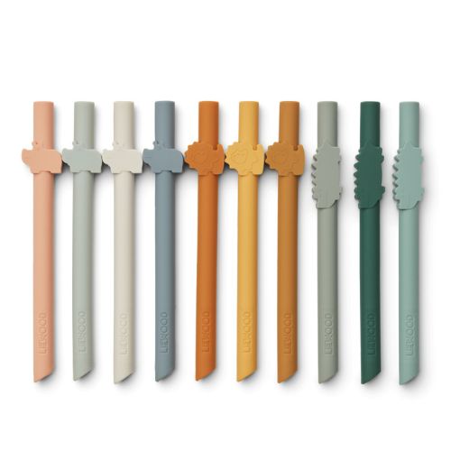 Lot de 10 pailles réutilisables en silicone - Liewood - Judy The Fox