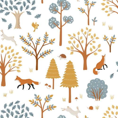 Papier peint Forest living fox - 50cm x 10m