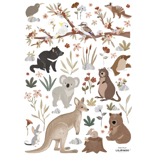 Planche de stickers Australian Animals Mix