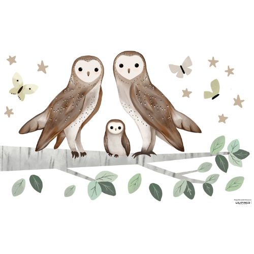 Planche de stickers Owls Family