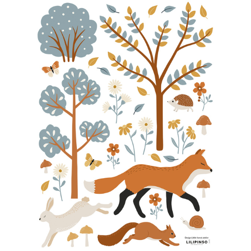 Planche de stickers Woodland animals & Fox