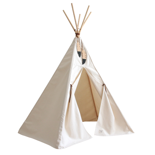 GOLDEN KIDS Tent Teepee - Tente tipi avec tapis de sol, coussins et balles  - Tente tipi pour chambre d'enfant fille - Tente tipi pour enfants - Maison