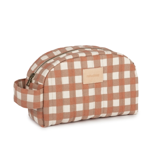 Trousse de toilette imperméable Hyde park - Terracotta checks