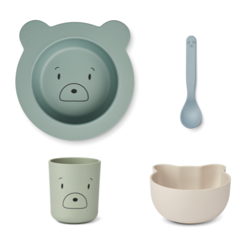 Coffret repas Joana - Mr Bear Dusty mint multi mix