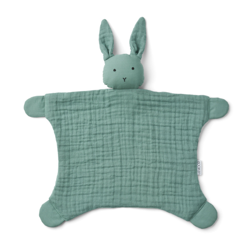 Coussin coton rose et bleu avec lapin 35cm KIDS