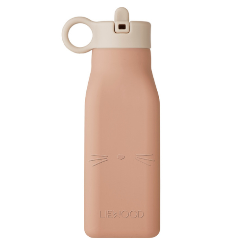 Gourde en silicone Warren 350 ml - Chat rose