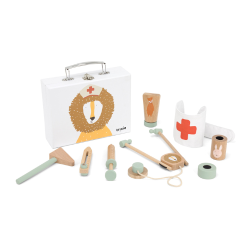 Mallette de docteur Bois naturel, Jouets pour medecins