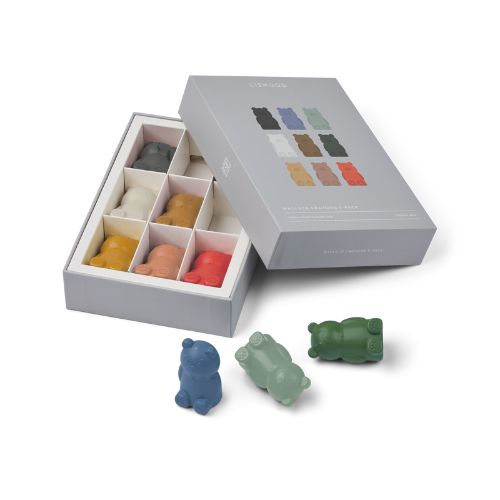 Lot de 9 crayons de cire Mr Bear - Wallace